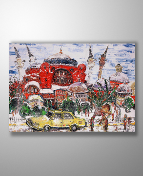 İstanbul Kanvas Tablo - Snowy Sofi - 100cm x 70cm