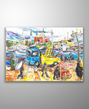 İstanbul Kanvas Tablo - Karakoy Iskelesi - 100cm x 70cm