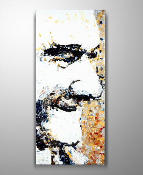 Atatürk Kanvas Tablo-  Geleceğe Gülümsemek - 50cm x 114cm