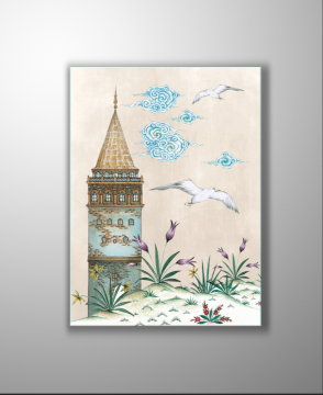 Kanvas Tablo - İstanbul Minyatür / Galata Kulesi - Taner Alakuş Atölyesi 50x70cm