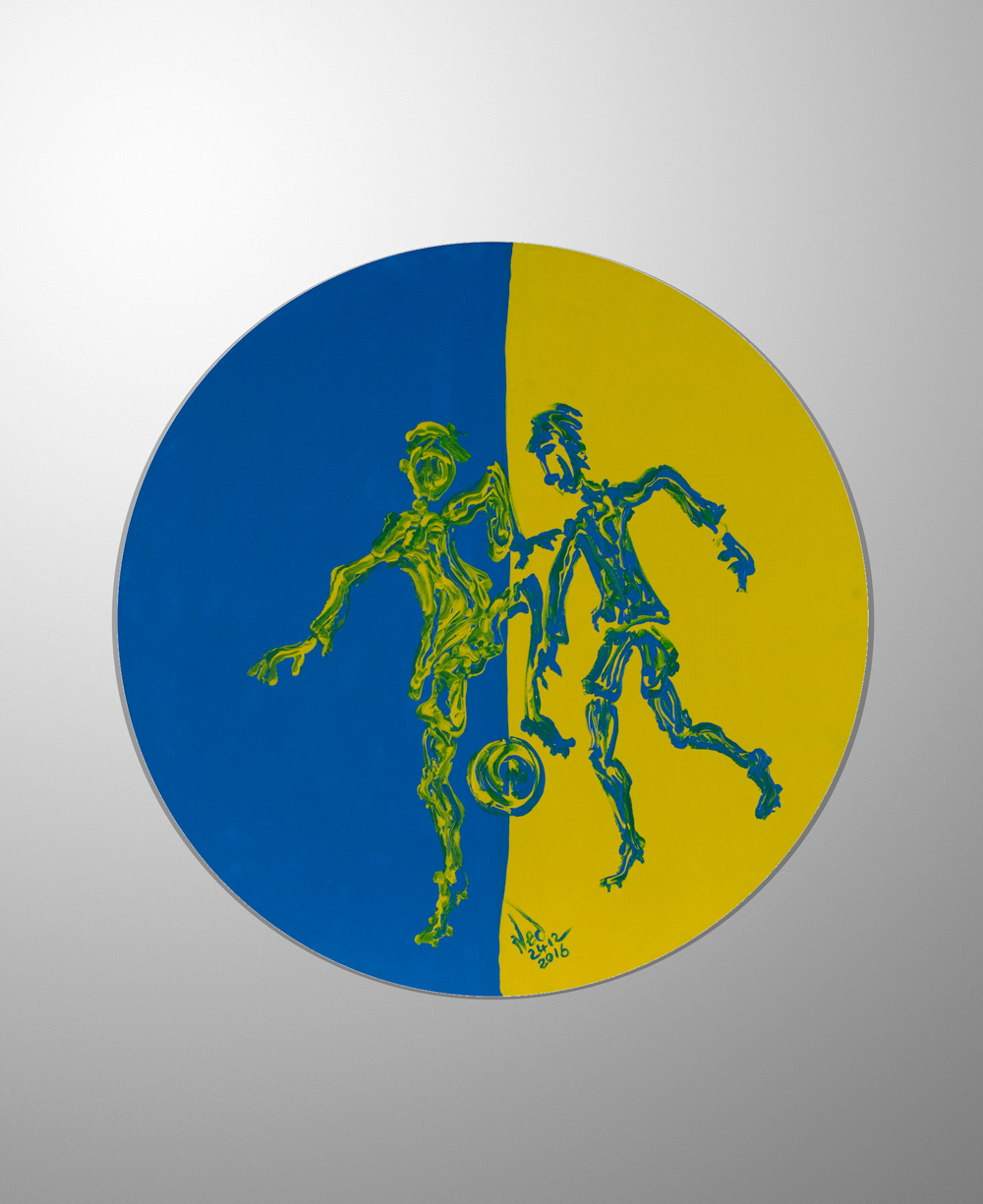 Fenerbahçe Football Yuvarlak Kanvas Tablo - Ned Pamphilon - 40 cm çap
