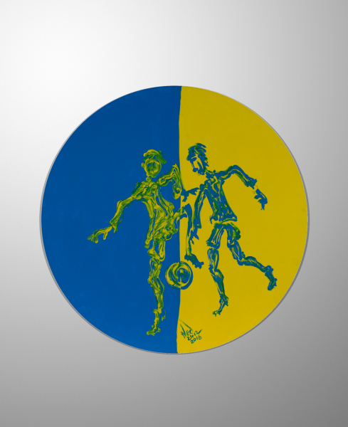 Fenerbahçe Football Yuvarlak Kanvas Tablo - Ned Pamphilon - 40 cm çap
