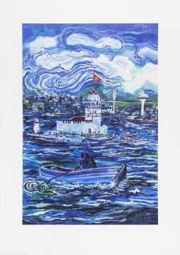 Çerçevesiz Limitli Edisyon - Maviş 48cm x 70cm
