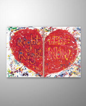 Kanvas Tablo - Right Here Kalp - 70cm x 50cm