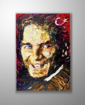 Atatürk Kanvas Tablo - Atatürk ve Ayyıldız - 70cm x 100cm