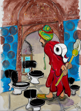 İstanbul Orijinal Tablo - Tuvalet Terbiyecisi