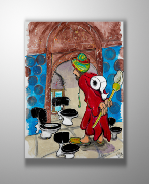 İstanbul Orijinal Tablo - Tuvalet Terbiyecisi