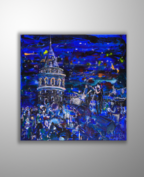 İstanbul Orijinal Tablo - Gayesu Akyol Galata Roof