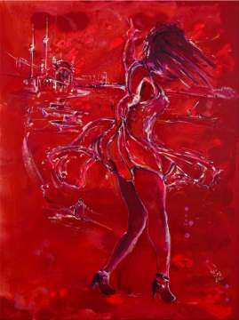 İstanbul Orijinal Tablo - İstanbul'da Aşk - Akrilik Tablo  91,5x122cm