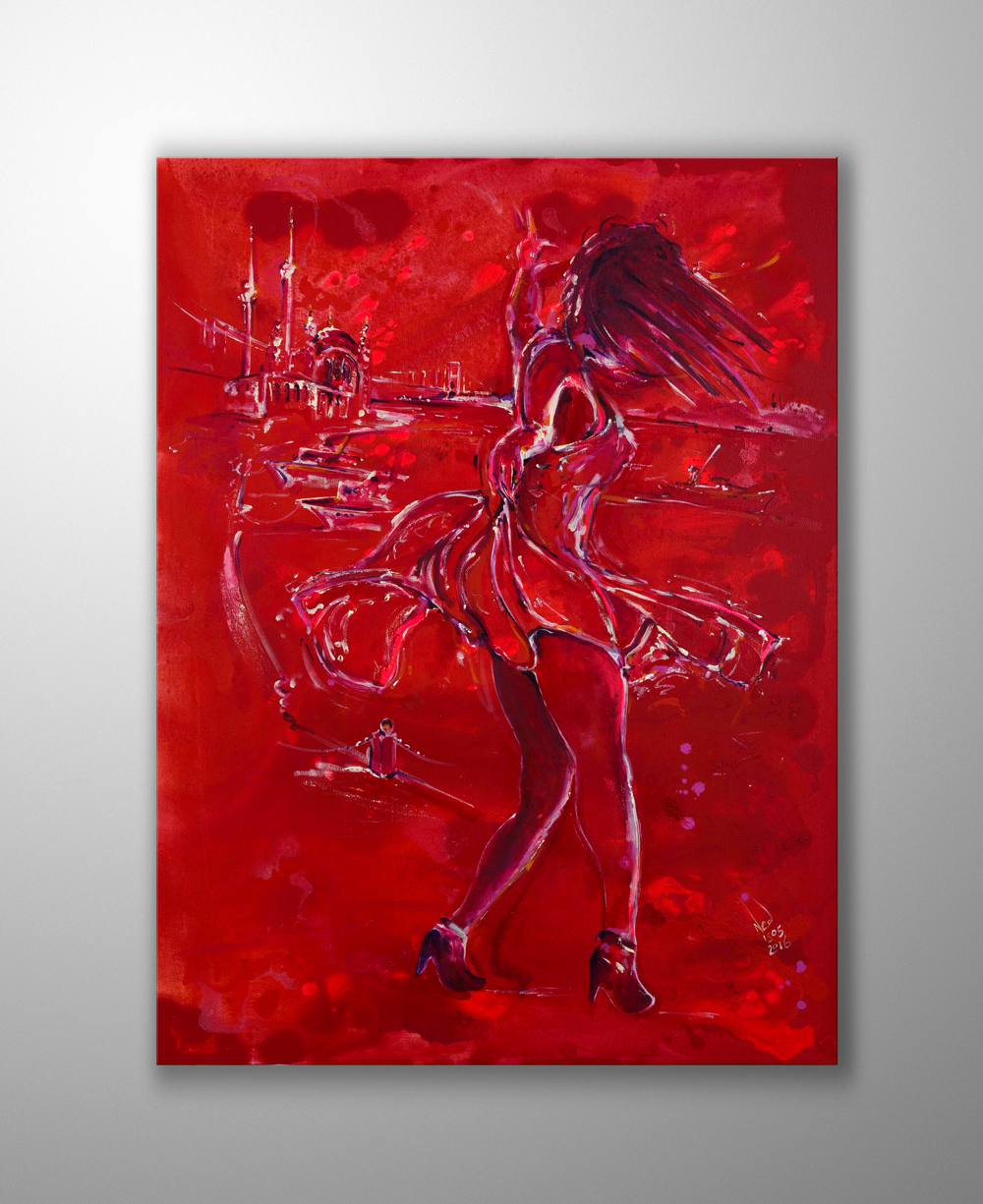 İstanbul Orijinal Tablo - İstanbul'da Aşk - Akrilik Tablo  91,5x122cm