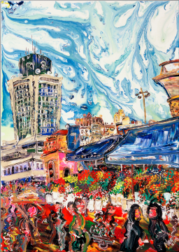 İstanbul Orijinal Tablo - Marmara Taksim Flowers 50cmx70cm - Akrilik Tablo