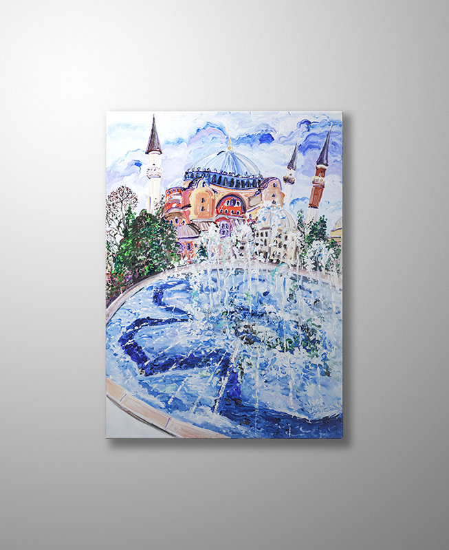 İstanbul Kanvas Tablo - Sofya Through The Fountain