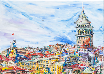 İstanbul Kanvas Tablo - Galata Tower By