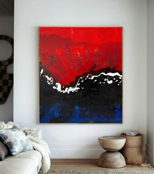 Abstract Red  - Kanvas Tablo - Ned Pamphilon