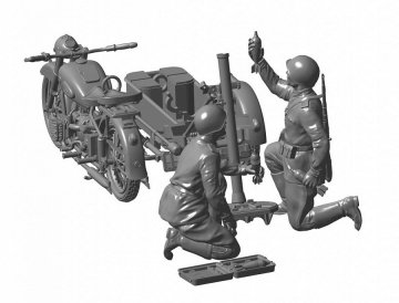 1/35 Sov.Motorcycle M-72 w/mortar