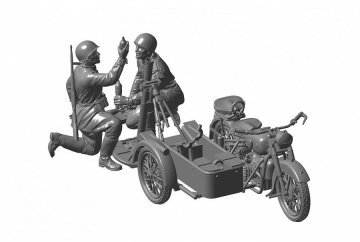 1/35 Sov.Motorcycle M-72 w/mortar