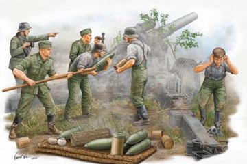 1/35 Figure-German Field Howitzer Gun Crew (on Fir
