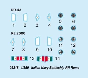 1/350 Italian NAVY Battleship NV Roma