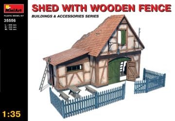 1/35 Shed with Wooden Fence