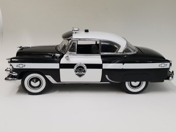 1954 Chevrolet Bel Air Police Car Black&White 1:18