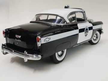 1954 Chevrolet Bel Air Police Car Black&White 1:18