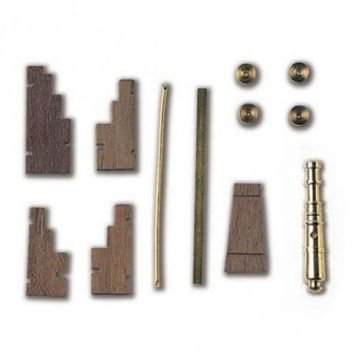 80091 CANNON WITH WOODEN CARRIAGE 28x4,5mm