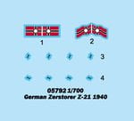 1/700 German Zerstorser Z-21 1940