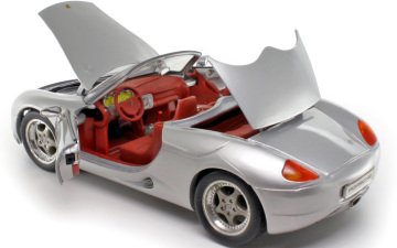 Porsche Boxster Open Top Silver 1/18