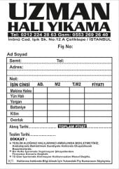 A6 Carpet Washing Receipt