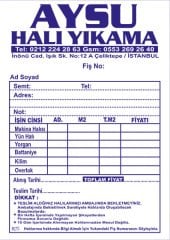 A6 Carpet Washing Receipt