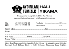 A6 Carpet Washing Receipt