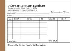 A6 Carpet Washing Receipt