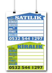 35x50cm Emlak Afişleri Baskı Fiyatları ve Örnekleri