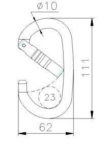 CT ALUMINYUM OVAL KARABINA 24 KN