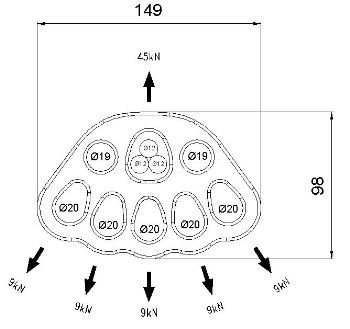 CT L637 5 DELIKLI ALUM. DAGITIM PLAKASI 40KN