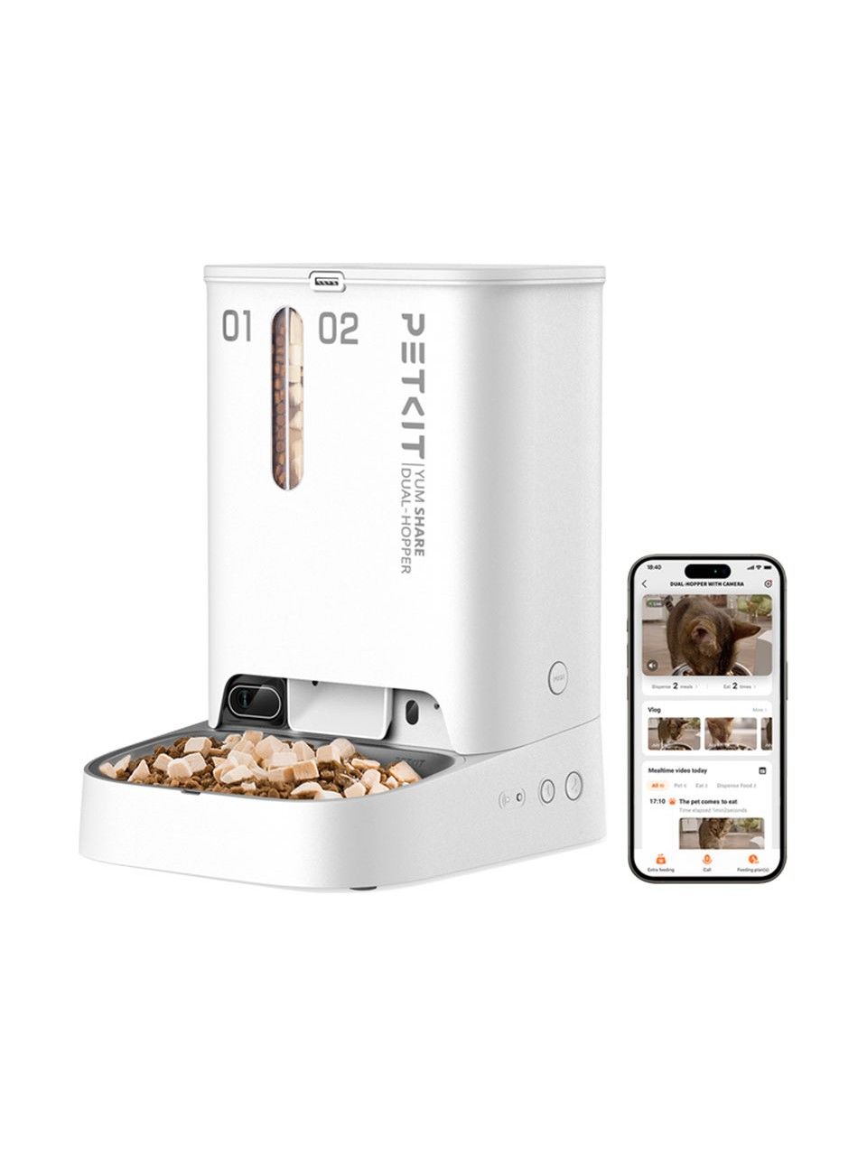 Petkit Yumshare Kameralı Çift Hazneli Akıllı Mama Kabı