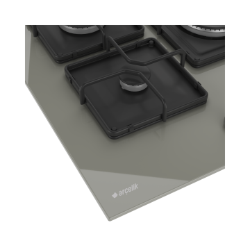 Arçelik OCD K 752 EWG Wok Gözlü Gri Ankastre Cam Ocak