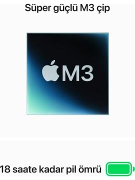Apple MacBook Air M3 8 GB 256 GB SSD 15.3'' MRYR3TU/A Yıldız Işığı