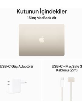 Apple MacBook Air M3 8 GB 256 GB SSD 15.3'' MRYR3TU/A Yıldız Işığı