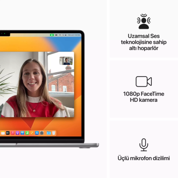 Apple MacBook Air M2 8 GB 512 GB SSD 15.3'' MQKQ3TU/A Uzay Grisi