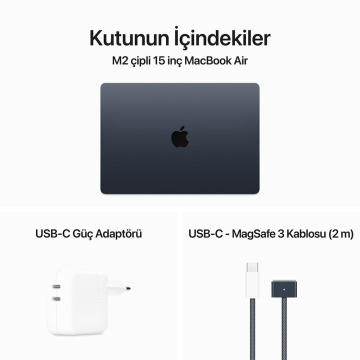 Apple MacBook Air M2 8 GB 512 GB SSD 15.3'' MQKX3TU/A Gece Yarısı