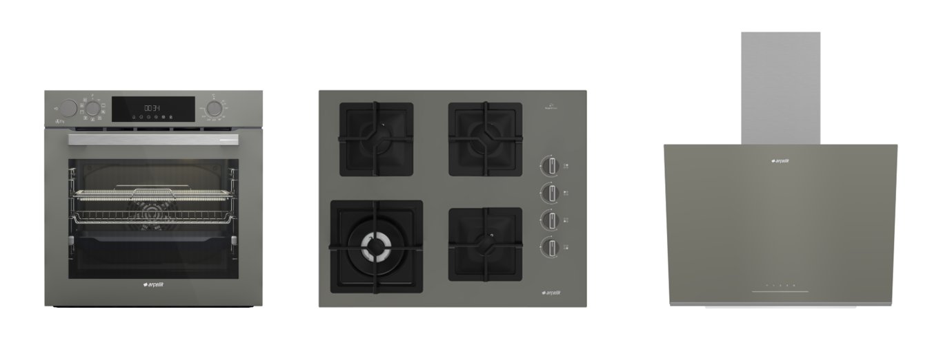 Arçelik Grion Döküm Wok Ocaklı Buhar Destekli AFRY ( AFC 361 G - OCD K 651 DWYG - ADE 606-2 G ) Ankastre Set