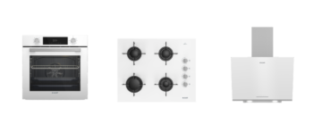 Arçelik Yeni Beyaz 3 lü Buhar Destekli Cam Seri ( AFC 341 B - OCD T 651 EB - ADE 606-2 B ) Ankastre Set