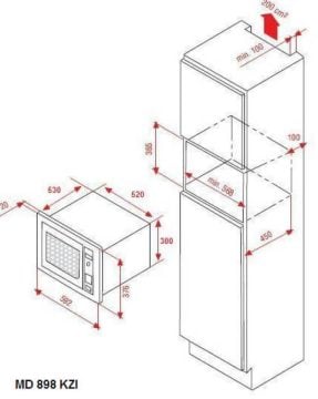 Arçelik MD 898 YKZI 30 Litre Ankastre Mikrodalga + Kit (Çerçeve)