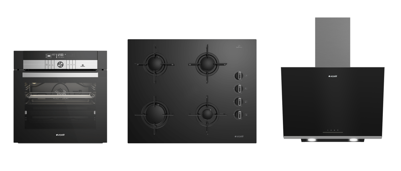 Arçelik Ultra Siyah Seri ( 9783 SPHI - OCD T 651 ES - ADE 606-2 S ) Ankastre Set