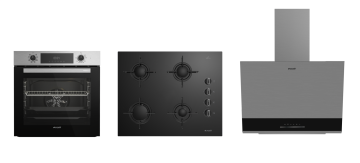 Arçelik Eğimli Davlumbazlı İnox ( AFM 340 I - OCD T 651 ES - ADE 606-2 I ) Ankastre Set