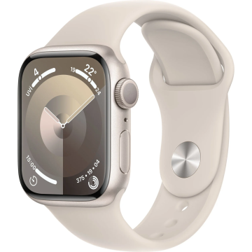 Apple Watch Series 9 GPS 41mm Yıldız Işığı Alüminyum Kasa ve Yıldız Işığı Spor Kordon Akıllı Saat - M/L