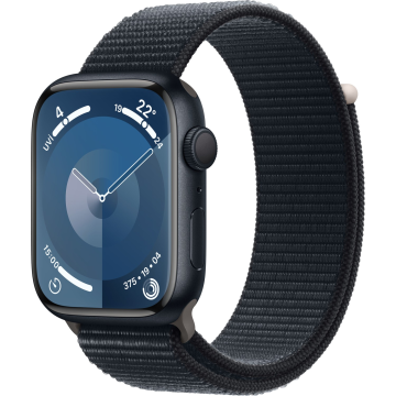 Apple Watch Series 9 GPS 45mm Gece Yarısı Alüminyum Kasa ve Gece Yarısı Spor Loop Kordon Akıllı Saat