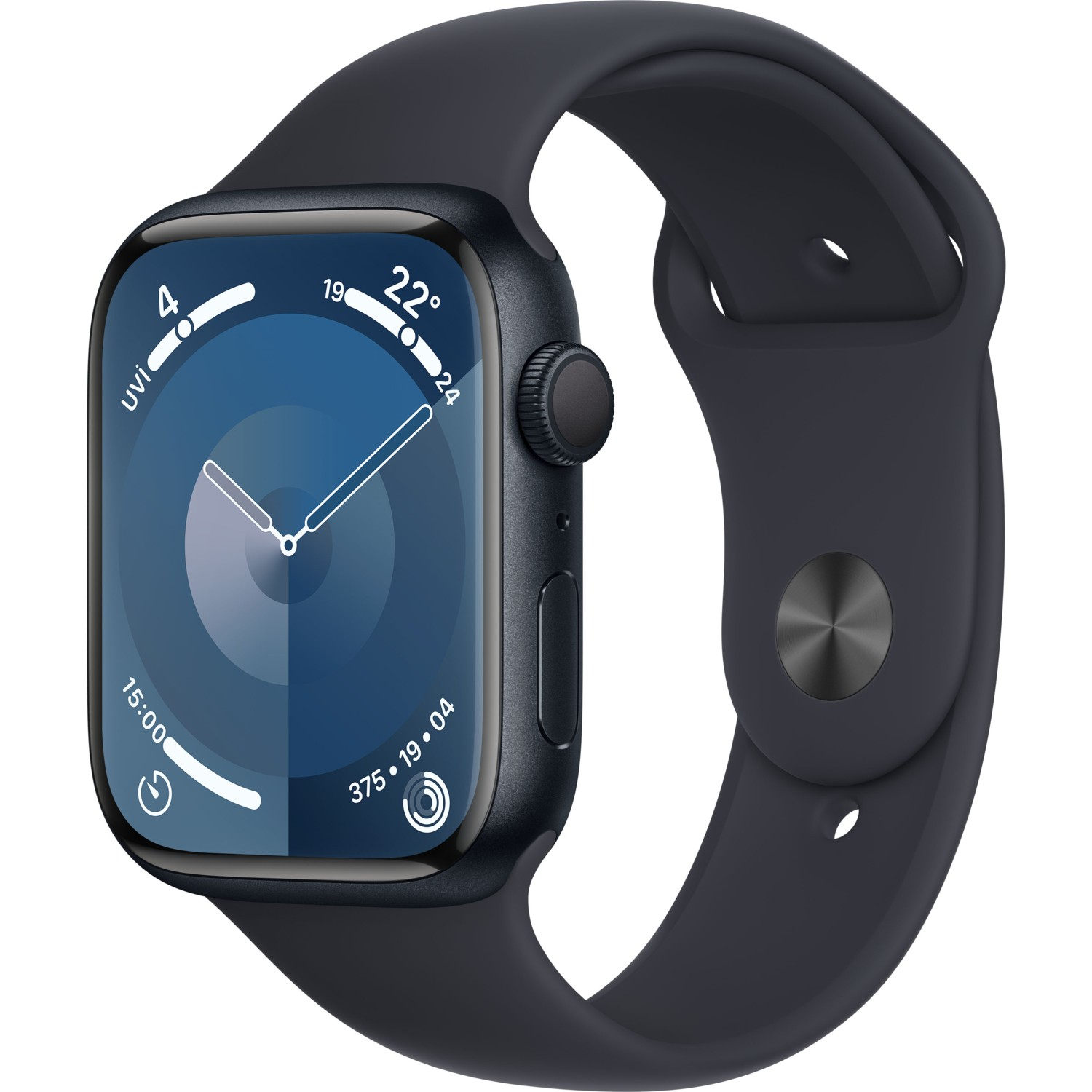Apple Watch Series 9 GPS 45mm Gece Yarısı Alüminyum Kasa ve Gece Yarısı Spor Kordon Akıllı Saat - S/M