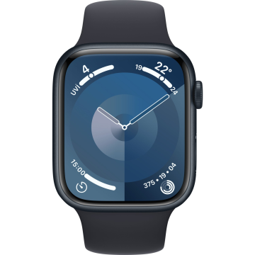 Apple Watch Series 9 GPS 45mm Gece Yarısı Alüminyum Kasa ve Gece Yarısı Spor Kordon Akıllı Saat - S/M
